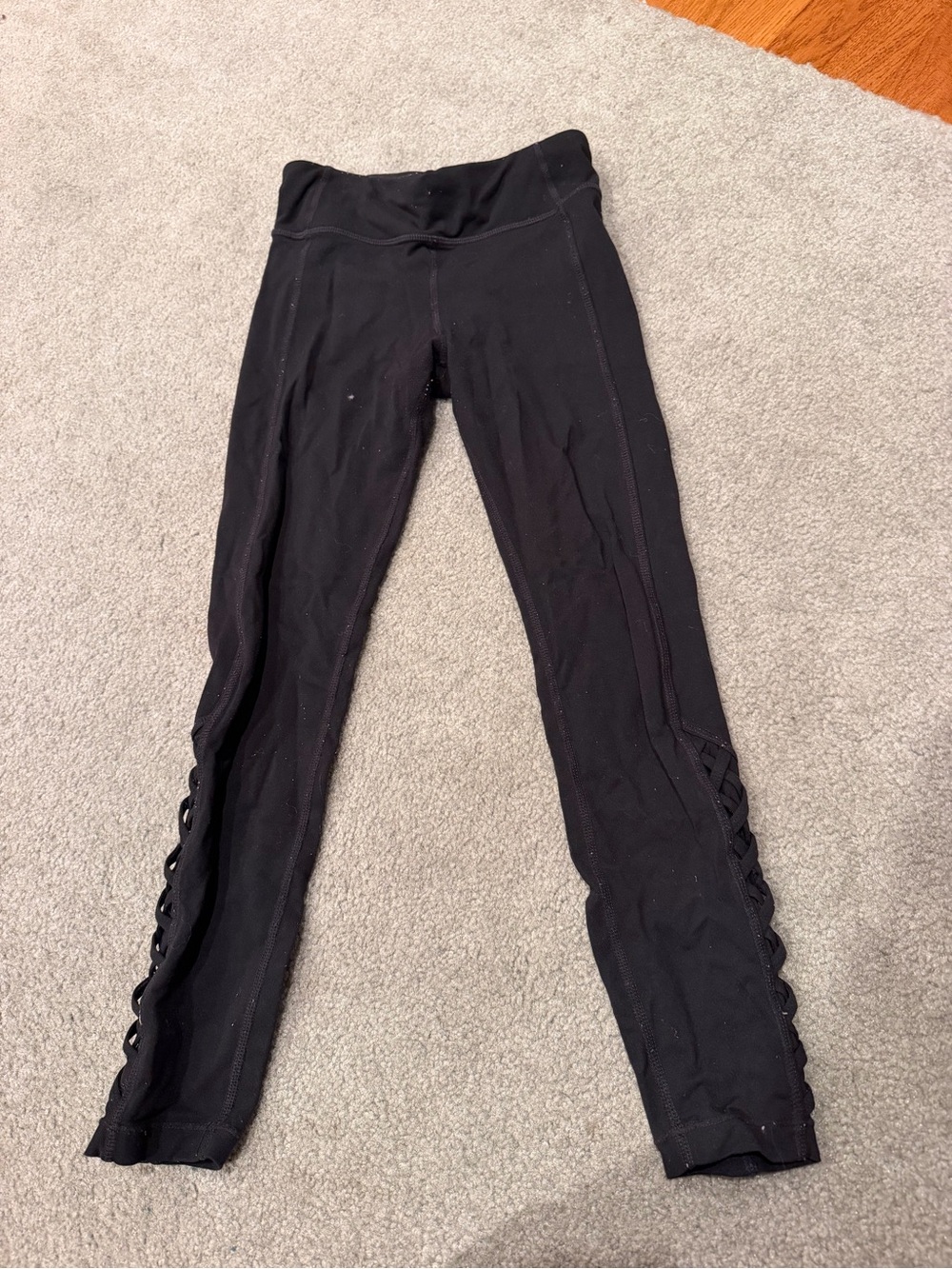 Athleta Girl Black Crisscross Side Leggings